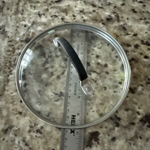 Simply Calphalon Glass Lid Pan Pot 6 5/8" ID 7" OD Black Handle Replacement 5100